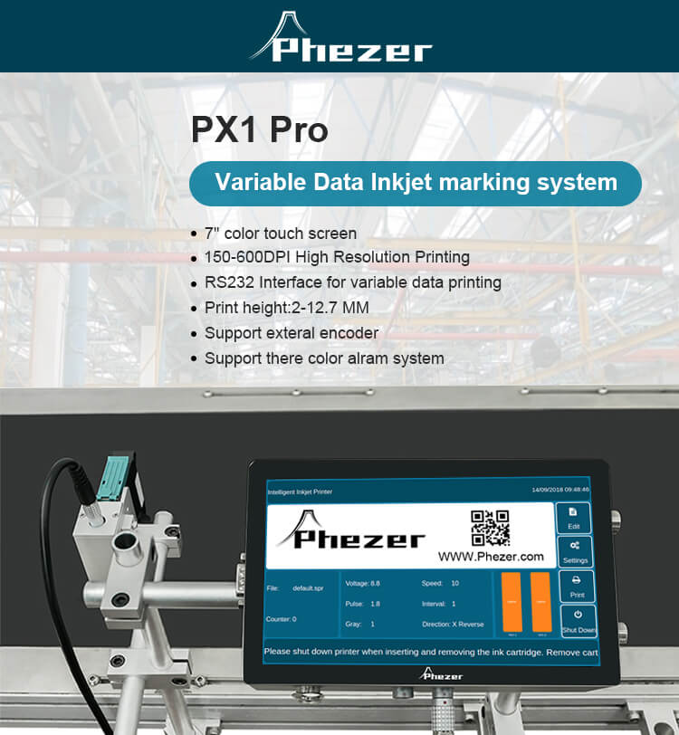 PX1 Pro Variable Data Inkjet SystemPX1 ProWuhan Phezer Technology Co